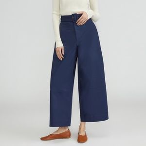 NWOT - Everlane Navy Wide-Leg Belted Pants